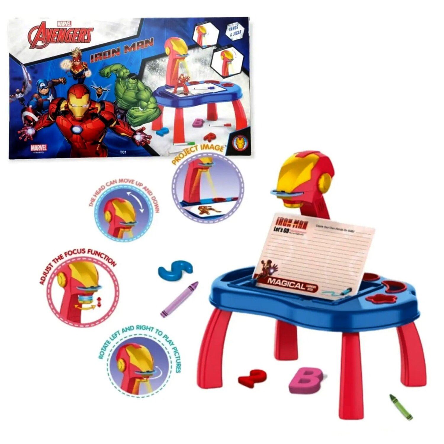 Pizarra Proyector De Dibujo Para Niños Iron Man